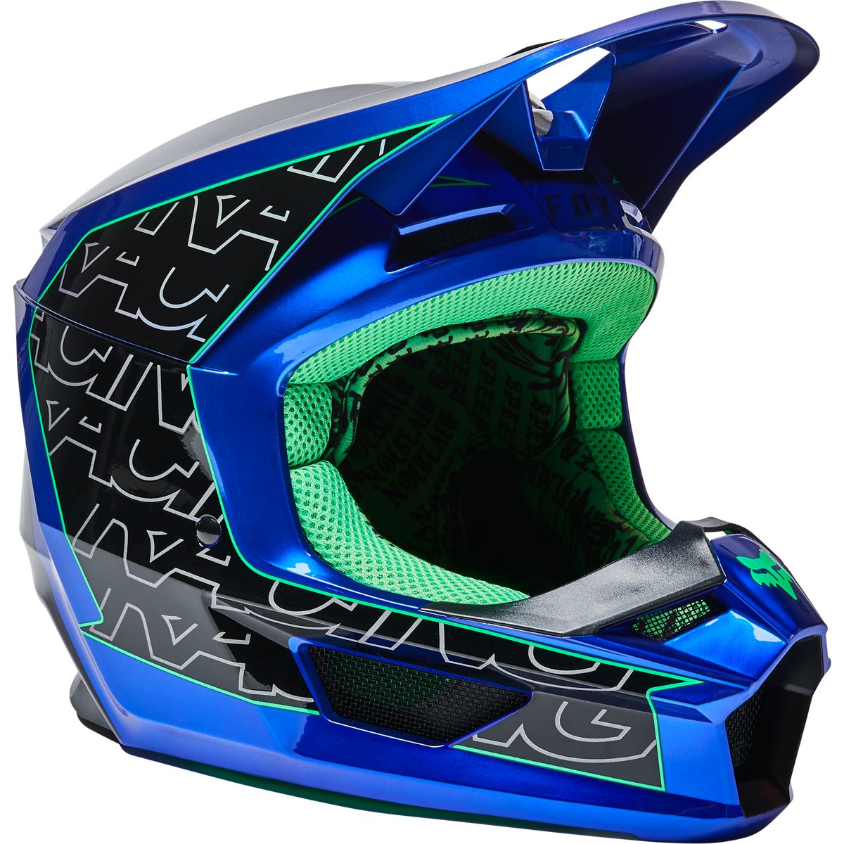 Fox Racing V1 Peril 2022 Blue шлем кроссовый