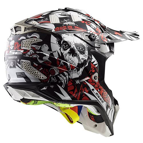 LS2 MX470 Subverter Voodoo шлем кроссовый, черно-бело-красный LS2 MX470 Subverter Voodoo шлем кроссовый, черно-бело-красный