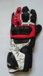 First M02 Star Gloves мотоперчатки кожаные с защитой, город, красно-бело-черный