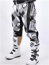 Shift Racing Assault мотоштаны, черно-белый с черепами