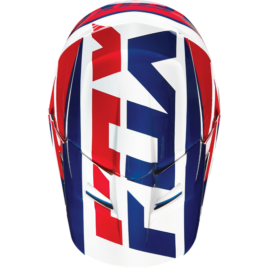 Fox Racing V1 Mako шлем кроссовый, сине-бело-красный