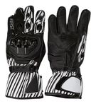 First M03 Racer Gloves мотоперчатки кожаные с защитой, город, черно-белый