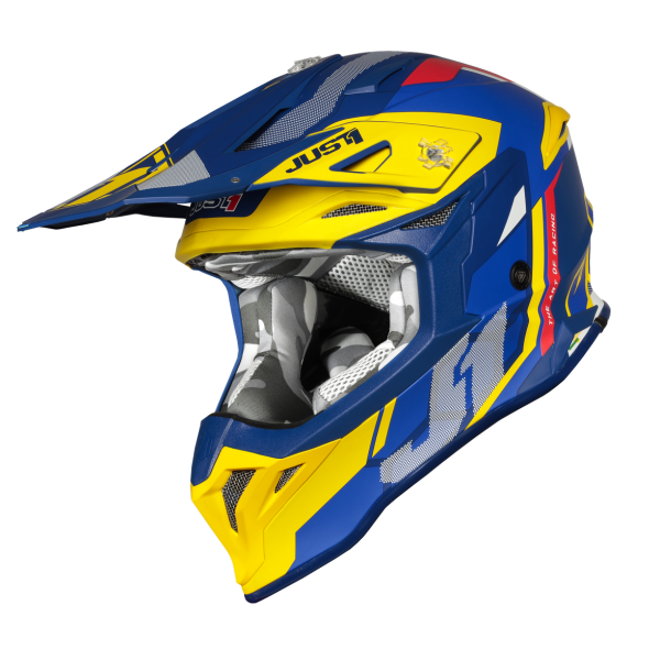 Just1 J39 Reactor Yellow-Blue шлем кроссовый Just1 J39 Reactor Yellow-Blue шлем кроссовый