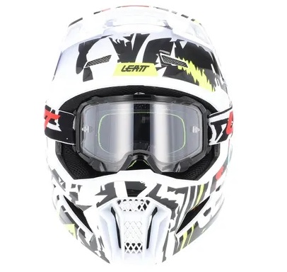 Leatt Kit Moto 3.5 Zebra шлем кроссовый + Velocity 4.5 мотоочки