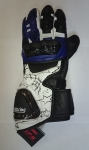 First M02 Star Gloves мотоперчатки кожаные с защитой, город, город, сине-бело-черный