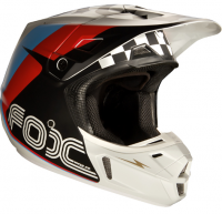 Fox Racing V2 Rohr Black шлем кроссовый, черно-бело-бронзовый