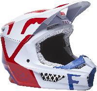 Fox Racing V1 Skew 2022 White/Red/Blue шлем кроссовый