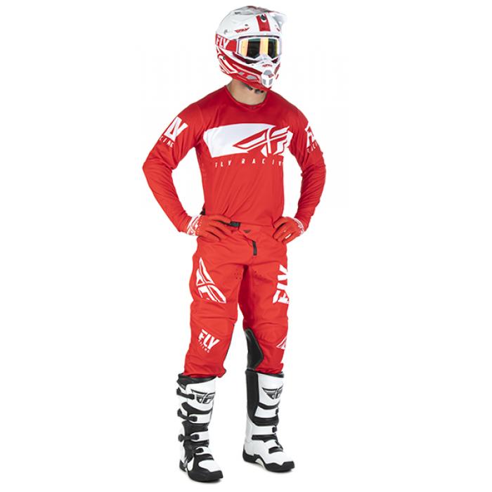 Fly Racing Kinetic Shield комплект, красно-белый