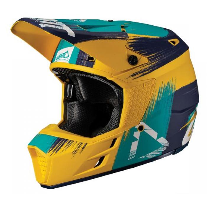 Leatt GPX 3.5 шлем кроссовый, желто-синий