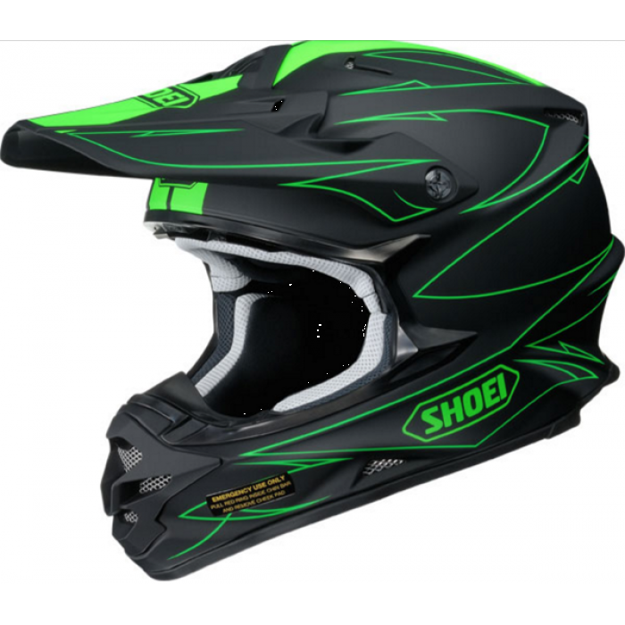 Shoei VFX-W HECTIC TC-4 шлем кроссовый, черно-зеленый матовый