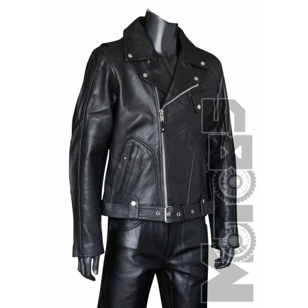 First M282 Куртка косуха мужская кожаная, черный, XS-3XL