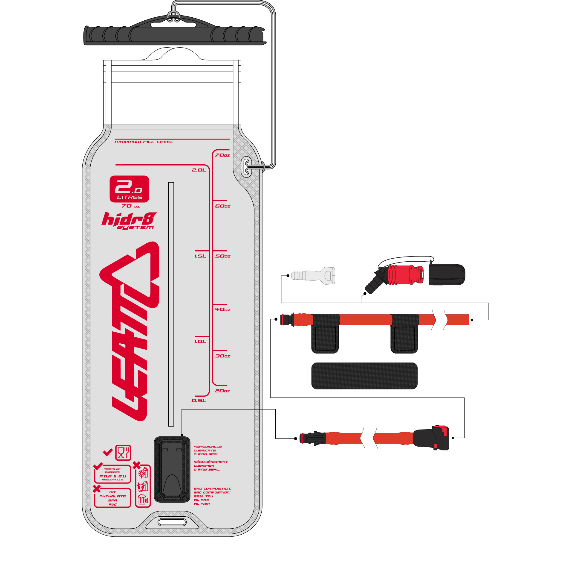 Leatt Flat Cleantech Bladder Pack, 2L, гидропак со шлангом и клапаном