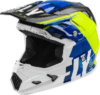 Fly Racing Toxin Transfer 2021 шлем кроссовый, сине-желто-белый