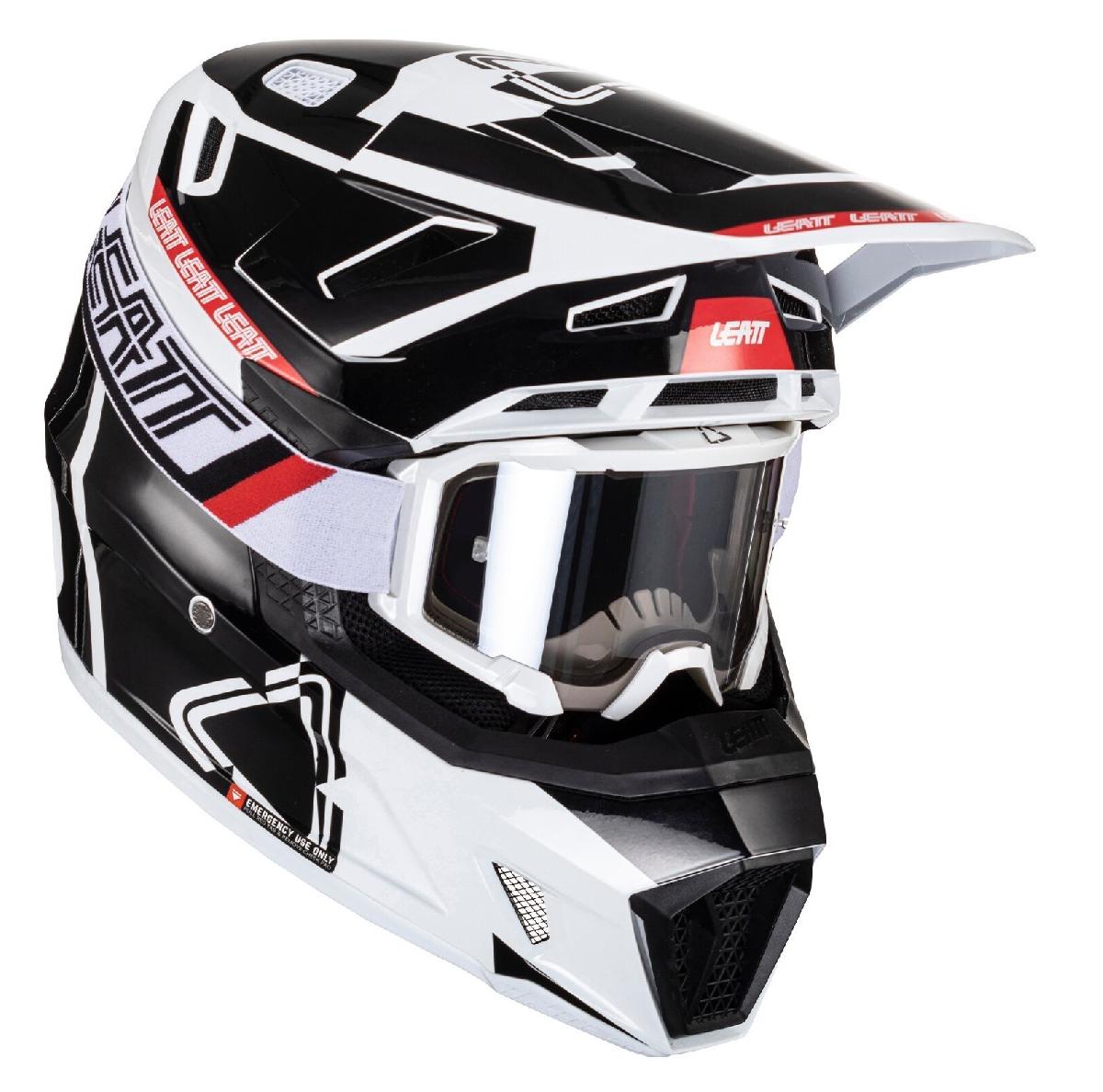 Leatt Kit Moto 7.5 V24 Black/White шлем кроссовый + Velocity 4.5 мотоочки