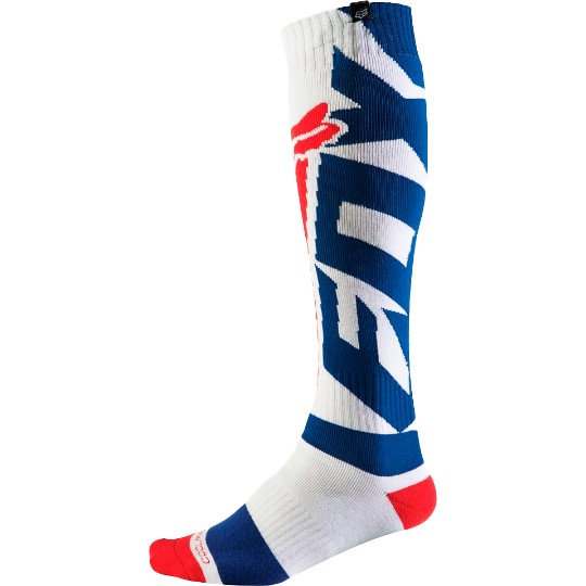 Fox Coolmax Shiv Thick мотоноски, бело-синий