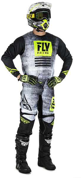 Fly Racing Kinetic Noiz джерси, черно-бело-желтый Fly Racing Kinetic Noiz джерси, черно-бело-желтый