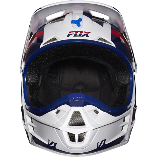 Fox Racing V1 Mako шлем кроссовый, сине-бело-красный