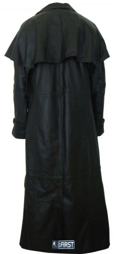 First M901 Плащ мужской кожаный удлиненный, на 3 пуговицах