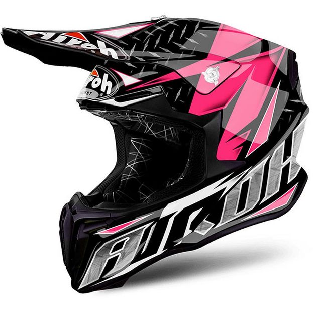 Airoh Twist шлем внедорожный, черно-розовый