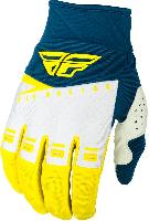 Fly Racing F-16 2019 мотоперчатки детские, бело-желто-синий