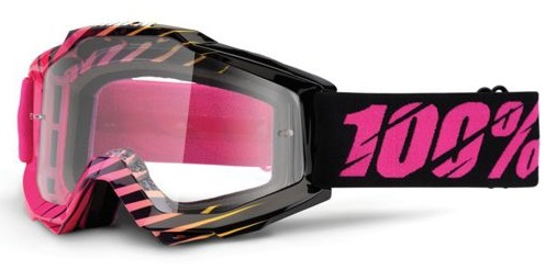 100% Accuri Canaveral/Clear Lens мотоочки, черно-малиновый