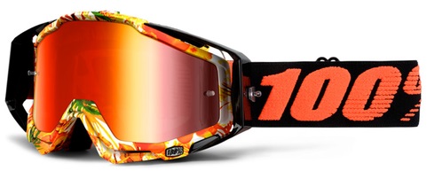 100% Racecraft Paradise /Mirror Red Lens мотоочки, оранжево-черный, зеркальная красная линза