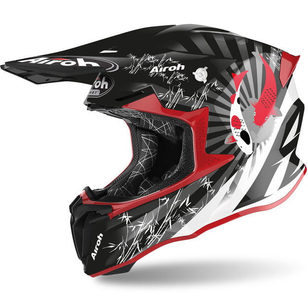 Airoh Twist 2.0 Katana Red Gloss шлем внедорожный, красно-черный