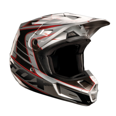 Fox Racing V2 шлем кросс, серебристо-черный