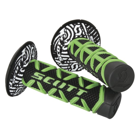 Scott Grips Diamond+Donuts тройные грипсы и донаты на руль, зелено-черный