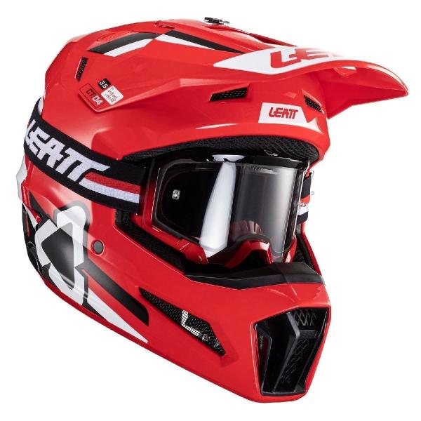 Leatt Kit Moto 3.5 Red 2024 шлем кроссовый + Velocity 4.5 мотоочки