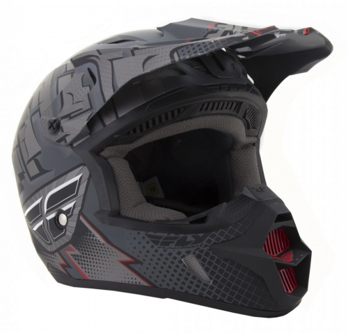 Fly Racing Kinetic Dash шлем подростковый, черно-серебристый матовый Fly Racing Kinetic Dash шлем подростковый, черно-серебристый матовый