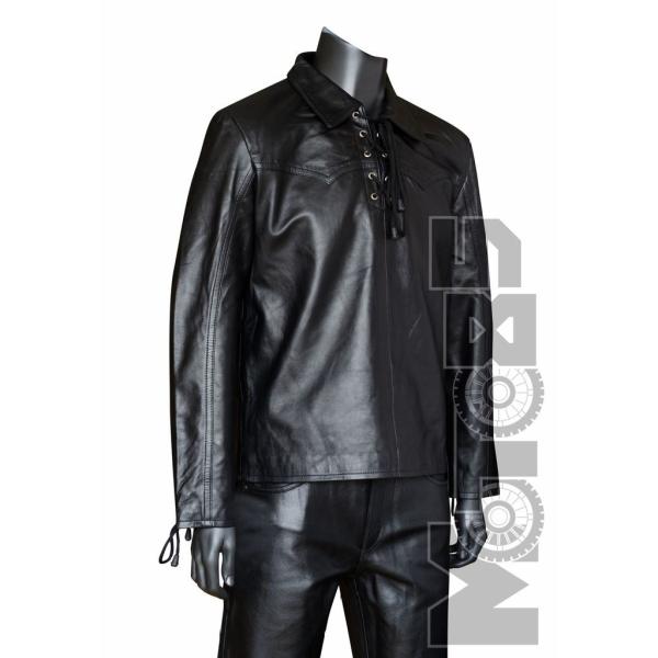 First M741SA Рубашка кожаная на шнуровке из овчины