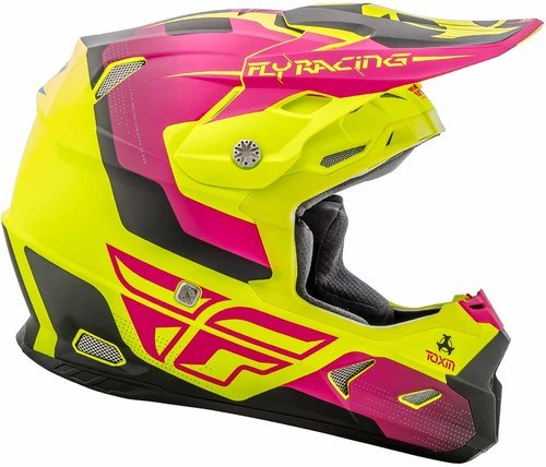 Fly Racing Toxin Original 2018 шлем кроссовый, желто-розовый Fly Racing Toxin Original 2018 шлем кроссовый, желто-розовый