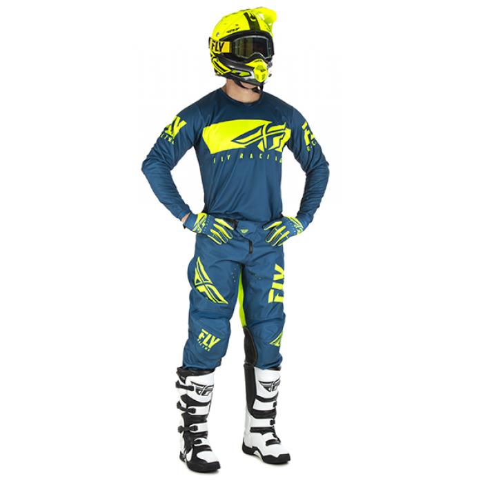 Fly Racing Kinetic Shield комплект, сине-желтый