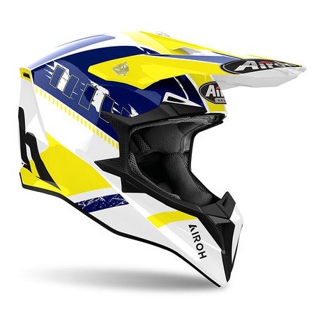 Airoh Wraaap Feel Yellow/Blue Gloss шлем внедорожный