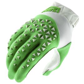 100% Airmatic Glove Silver/Fluo Lime мотоперчатки
