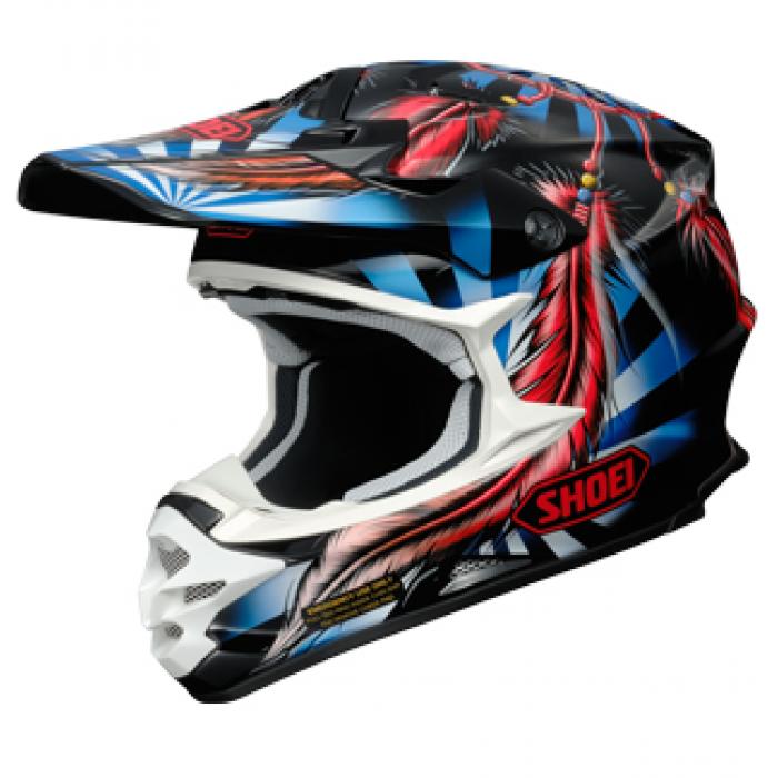 Shoei VFX-W Grant 2 TC-1 шлем кроссовый, красно-сине-черный