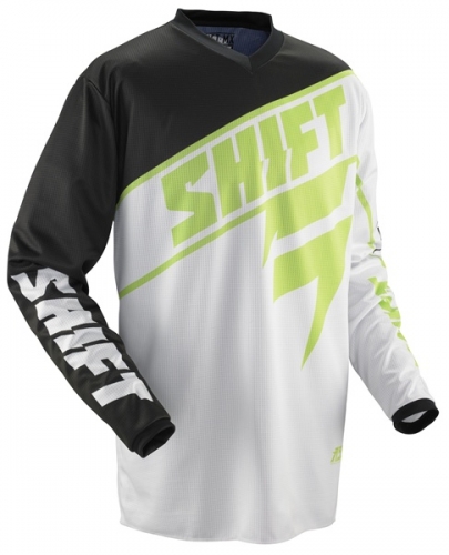 Shift Racing Assault джерси, черно-салатово-белый