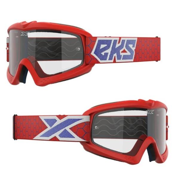 EKS Brand XGROM Youth Red/White/Blue Metallic / Clear Lens мотоочки подростковые EKS Brand XGROM Youth Red/White/Blue Metallic / Clear Lens мотоочки подростковые