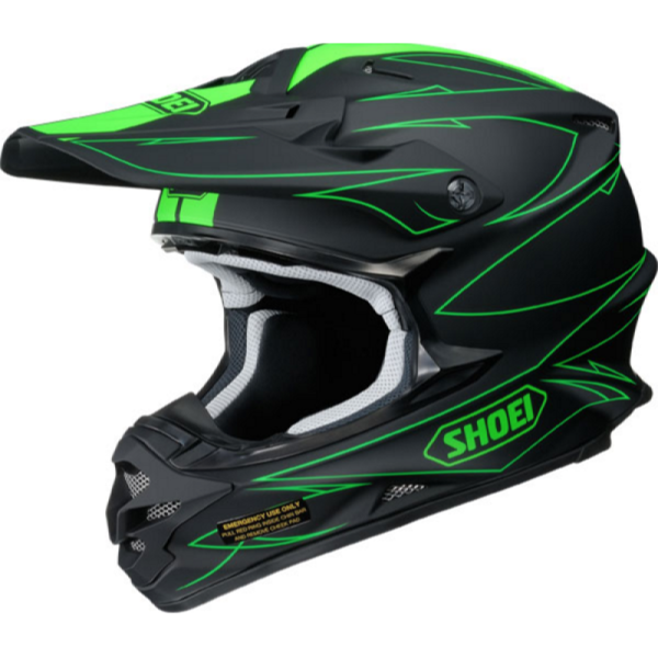 Shoei VFX-W HECTIC TC-4 шлем кроссовый, черно-зеленый матовый