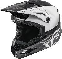Fly Racing Kinetic Straight Edge шлем кроссовый, черно-белый