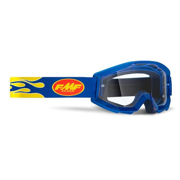 FMF Powercore Flame Navy мотоочки, прозрачная линза
