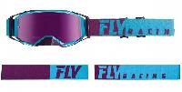 Fly Racing Zone Pro мотоочки, фиолетово-голубой, синяя зеркальная линза