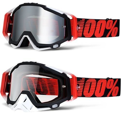 100% Racecraft мотоочки, черно-красный, прозрачная линза