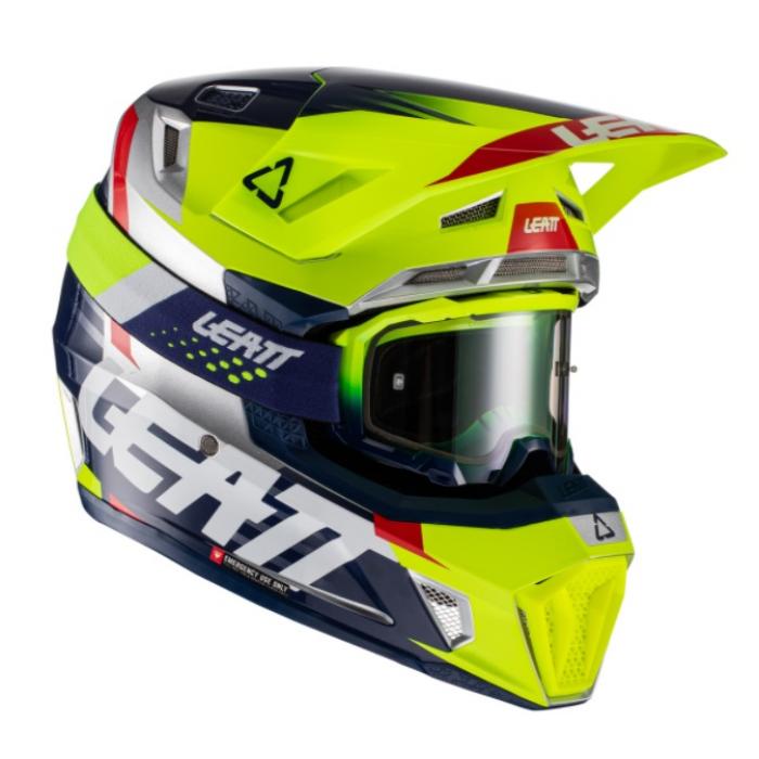 Leatt Kit Moto 7.5 V22 Lime шлем кроссовый + Velocity 4.5 мотоочки