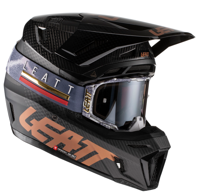 Leatt Kit Moto 9.5 Carbon V22 Black шлем кроссовый + Velocity 6.5 мотоочки
