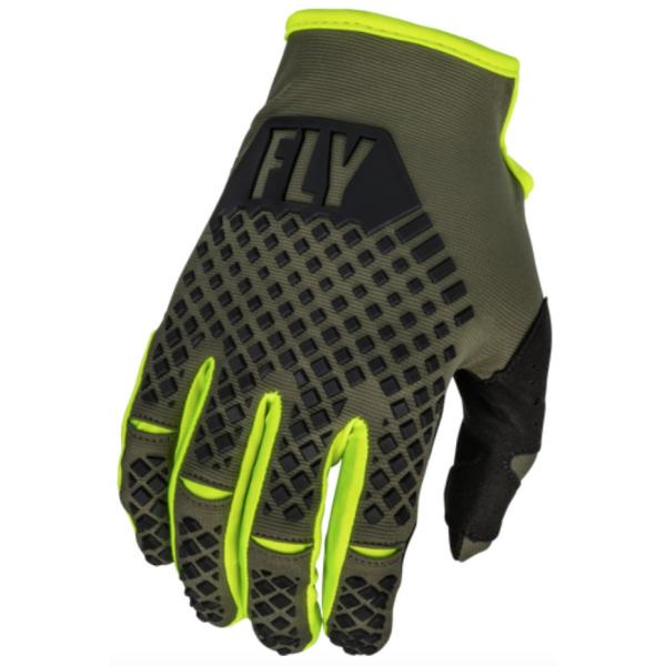 Fly Racing Kinetic 2023 Olive Green/Hi-Vis Yellow мотоперчатки