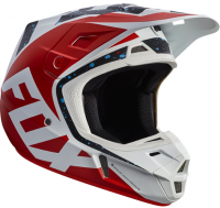 Fox Racing V2 Nirv шлем кроссовый, бело-черно-красный