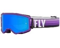 Fly Racing Zone 2022 мотоочки, фиолетово-черный, синяя зеркальная линза