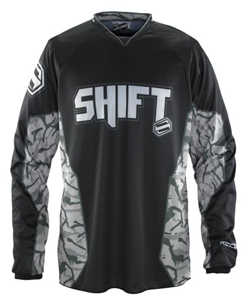 Shift Recon Camo джерси, черно-белый с камуфляжными вставками